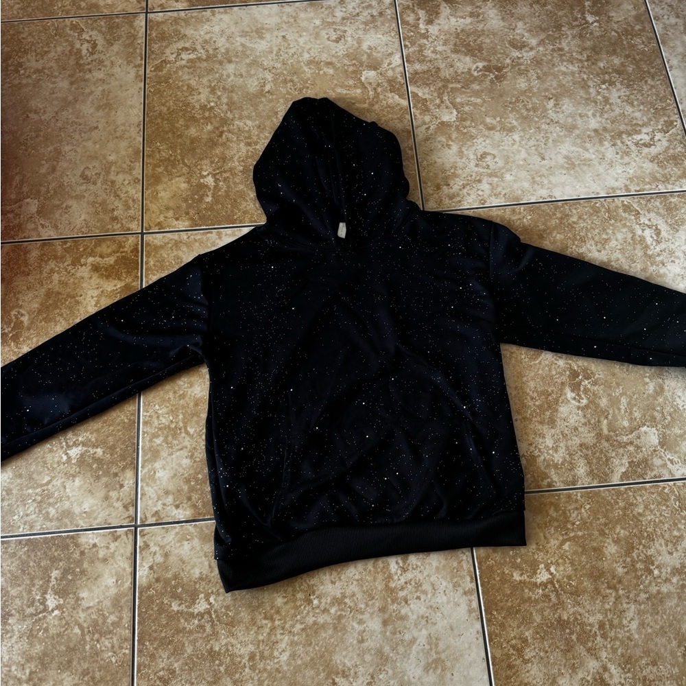 Black Sparkle Glitter Hoodie